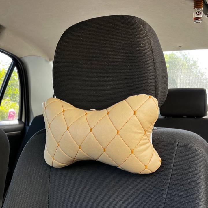 Подушка под голову в машину из эко кожи 27x16x8 см Бежевый (24191969) Подушка под голову в машину из эко кожи 27x16x8 см Бежевый (24191969)