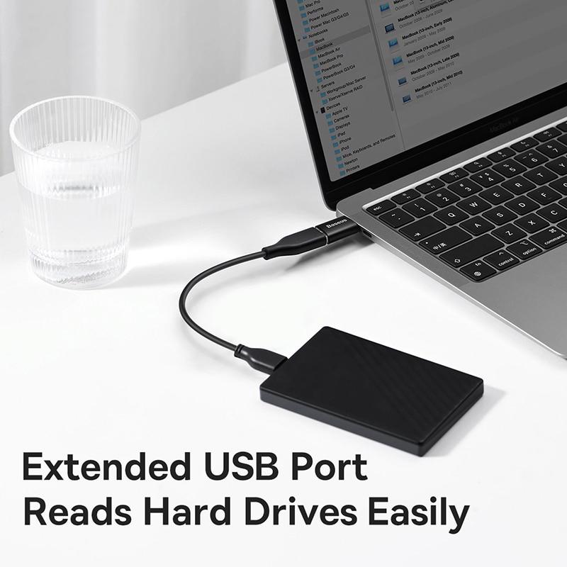 Адаптер-переходник BASEUS OTG USB3.1 Ingenuity Series Type-C to USB Black (ZJJQ000001) - фото 5