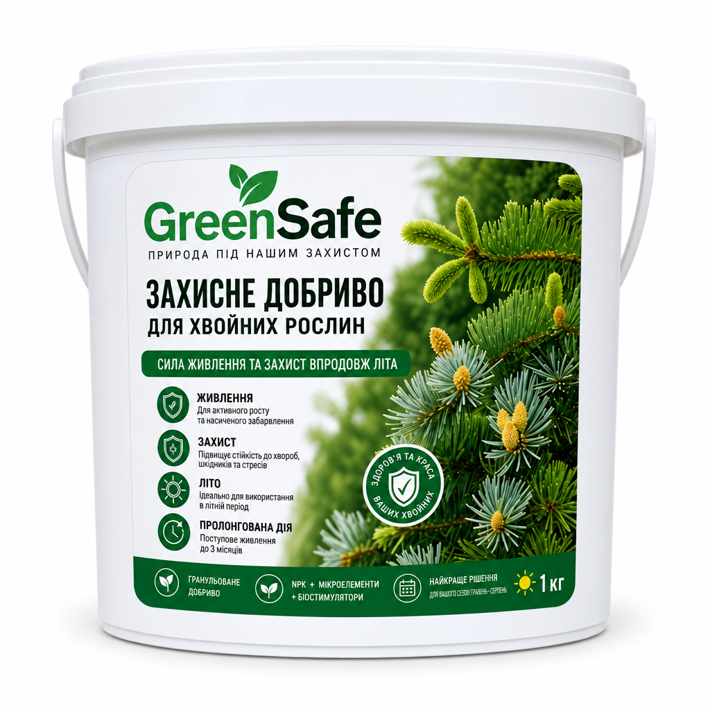 Добриво для хвойних GrassNature GreenSafe Захисне NPK 6-5-18 & Mg/S водорозчинне 1 кг (38470494) Добриво для хвойних GrassNature GreenSafe Захисне NPK 6-5-18 & Mg/S водорозчинне 1 кг (38470494)