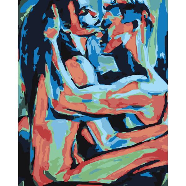 Картина по номерам Strateg Любовь Тепло тел в термопакете 40х50 см (VA-3064)