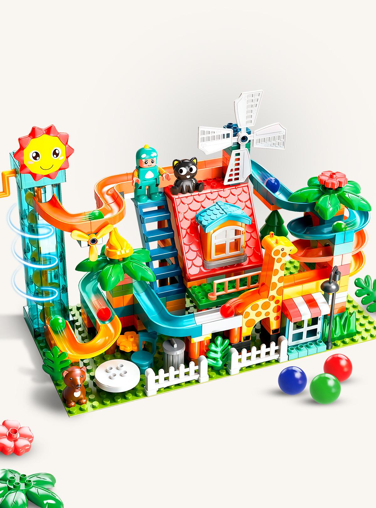 Конструктор для детей блочный DobraMama Веселые горки 255 дет. Разноцветный (73715)