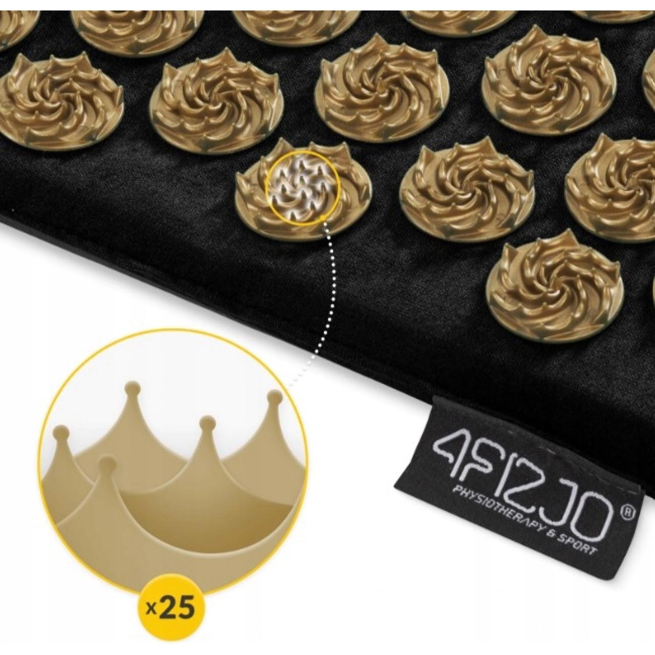 Коврик акупунктурный с подушкой 4fizjo Ergo Mat XL Аппликатор Кузнецова Black/Gold (P-5907739313843) - фото 4 Коврик акупунктурный с подушкой 4fizjo Ergo Mat XL Аппликатор Кузнецова Black/Gold (P-5907739313843) - фото 4