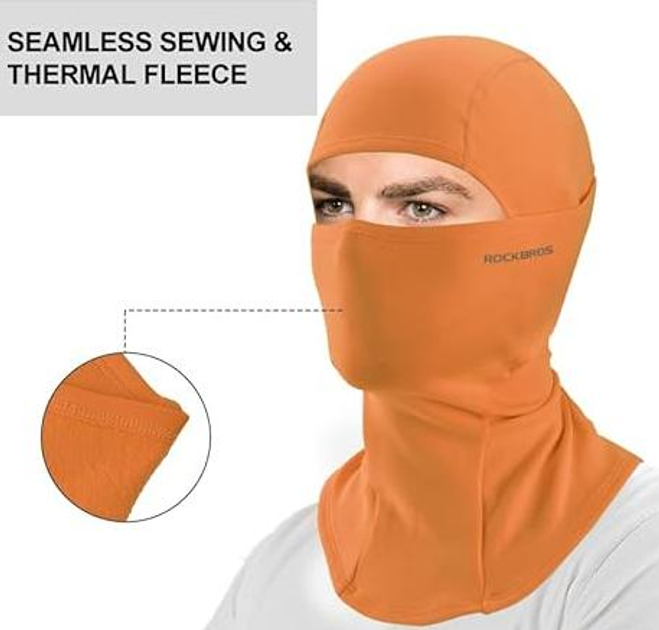 Балаклава зимова термо ROCKBROS LF7345BK One size Помаранчевий (626289353) - фото 3 Балаклава зимова термо ROCKBROS LF7345BK One size Помаранчевий (626289353) - фото 3