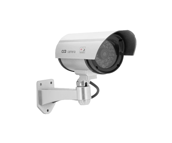 Муляж камеры видеонаблюдения внешний DUMMY IR Q50 2×AA Silver (658115)