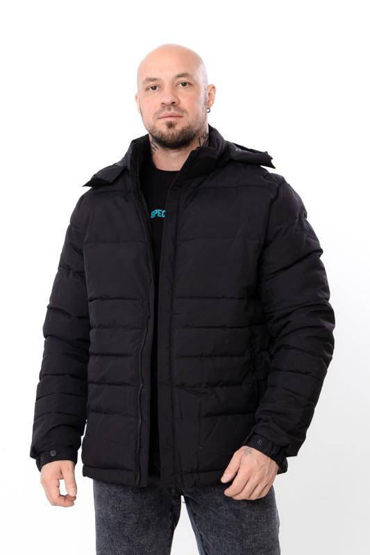 Куртка cтьобана демісезонна чоловіча з капюшоном Носи Своє р. 48 Чорний (14281) - фото 2