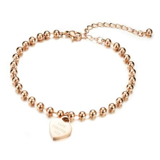 Браслет женский Сердце из нержавеющей медицинской стали (BS-070)