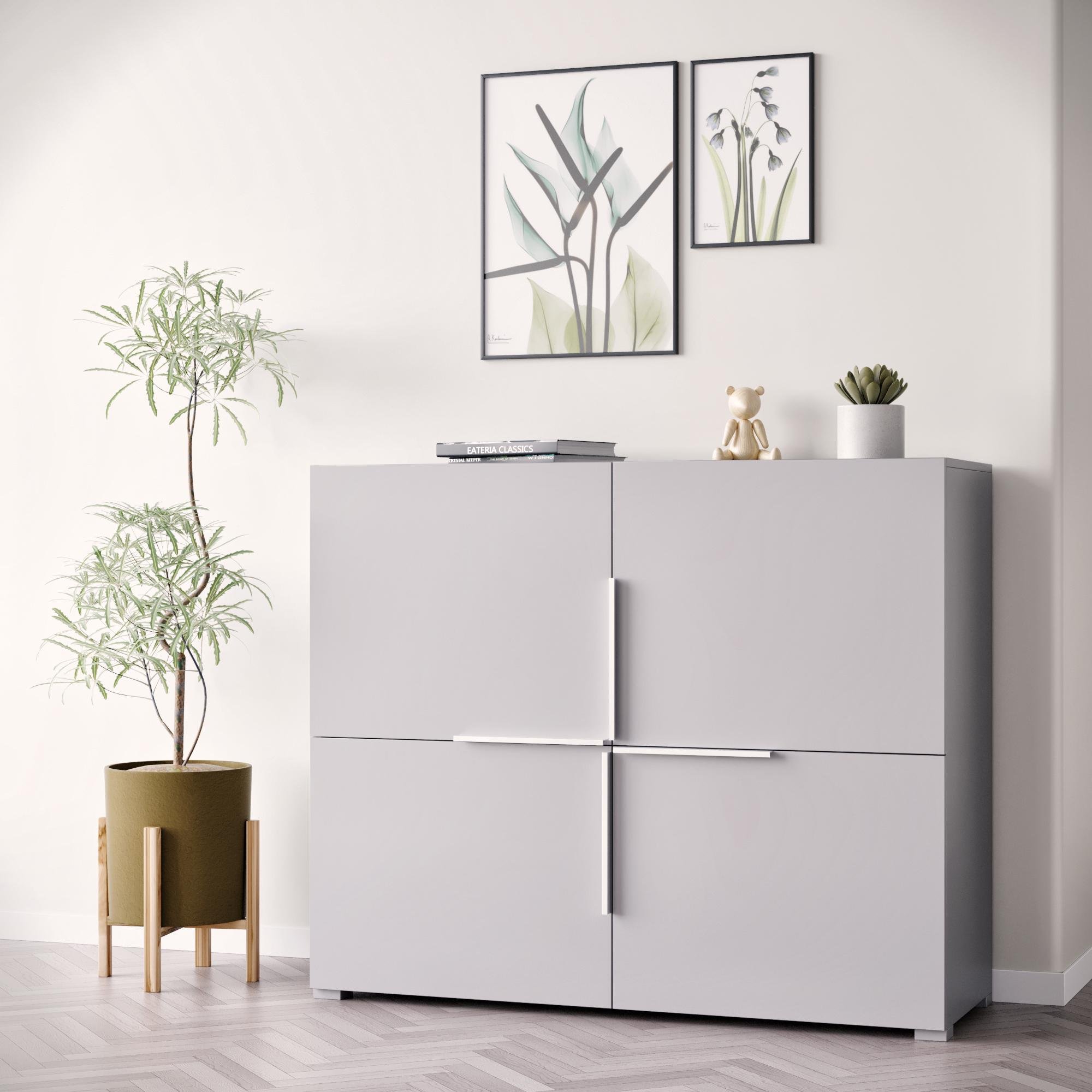 Комод з полицями Вінус КМ-120 Винус ЛДСП 1000х1200х420 мм Сірий