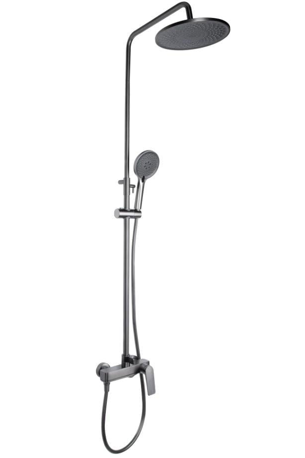 Душова система універсальна Qtap Vlasta New з виливом Gunmetal Black PVD (QTVLA111GMB45651)