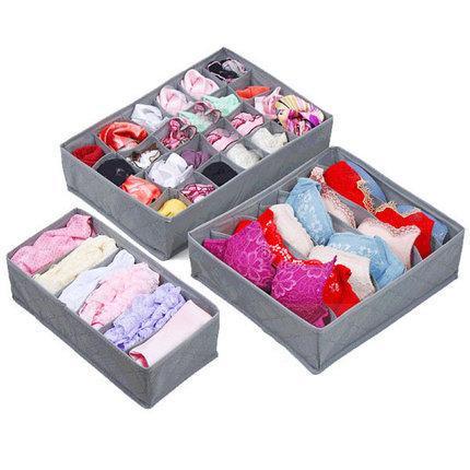 Набір органайзерів для білизни Supretto 3 шт Сірий - фото 3 Набір органайзерів для білизни Supretto 3 шт Сірий - фото 3