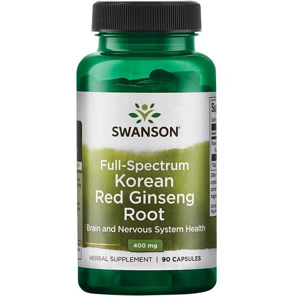 Комплекс для профілактики нервової системи Swanson Korean Red Ginseng Root 400 мг 90 капс.