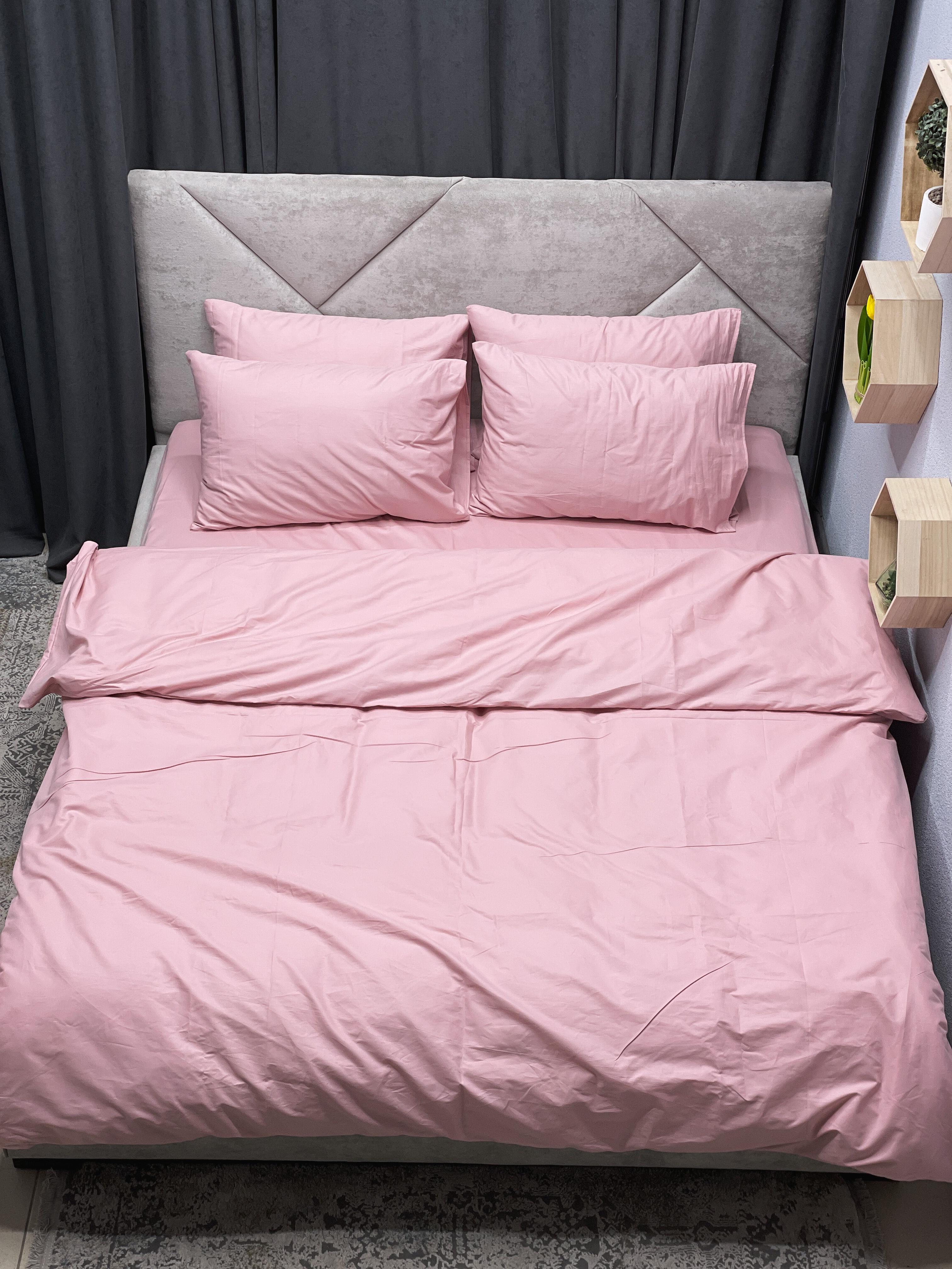 Комплект постельного белья Ego-textile 9906S сатин однотонный Розовый (199211463)