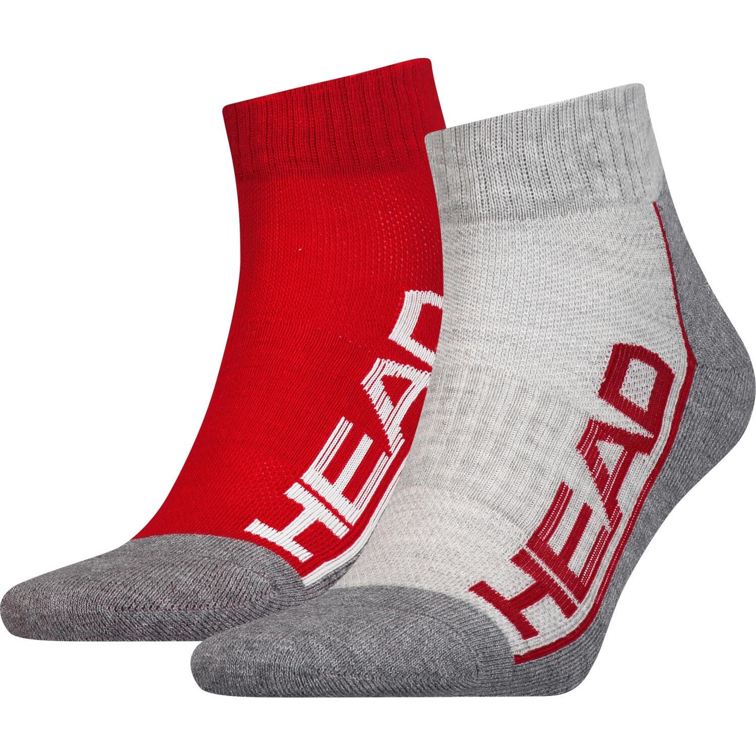 Носки Head PERFORMANCE QUARTER 2P UNISEX 791019001-070 2 пары р. 35-38 Красно-серый/Светло-серый (56998-114)