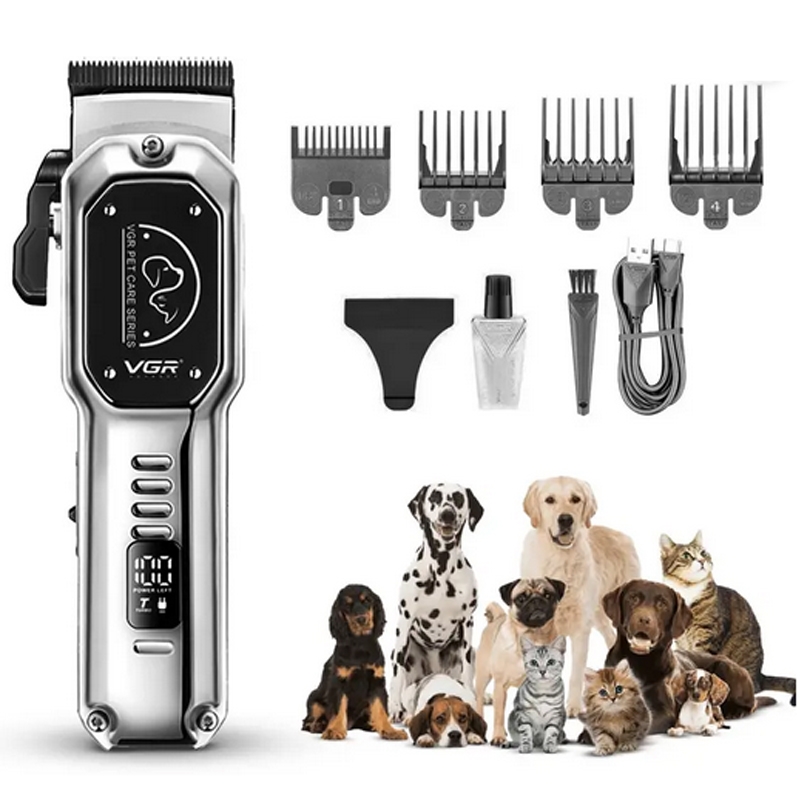Машинка для стрижки тварин VGR V-201 акумуляторна 10W Grey (tf7463) - фото 4
