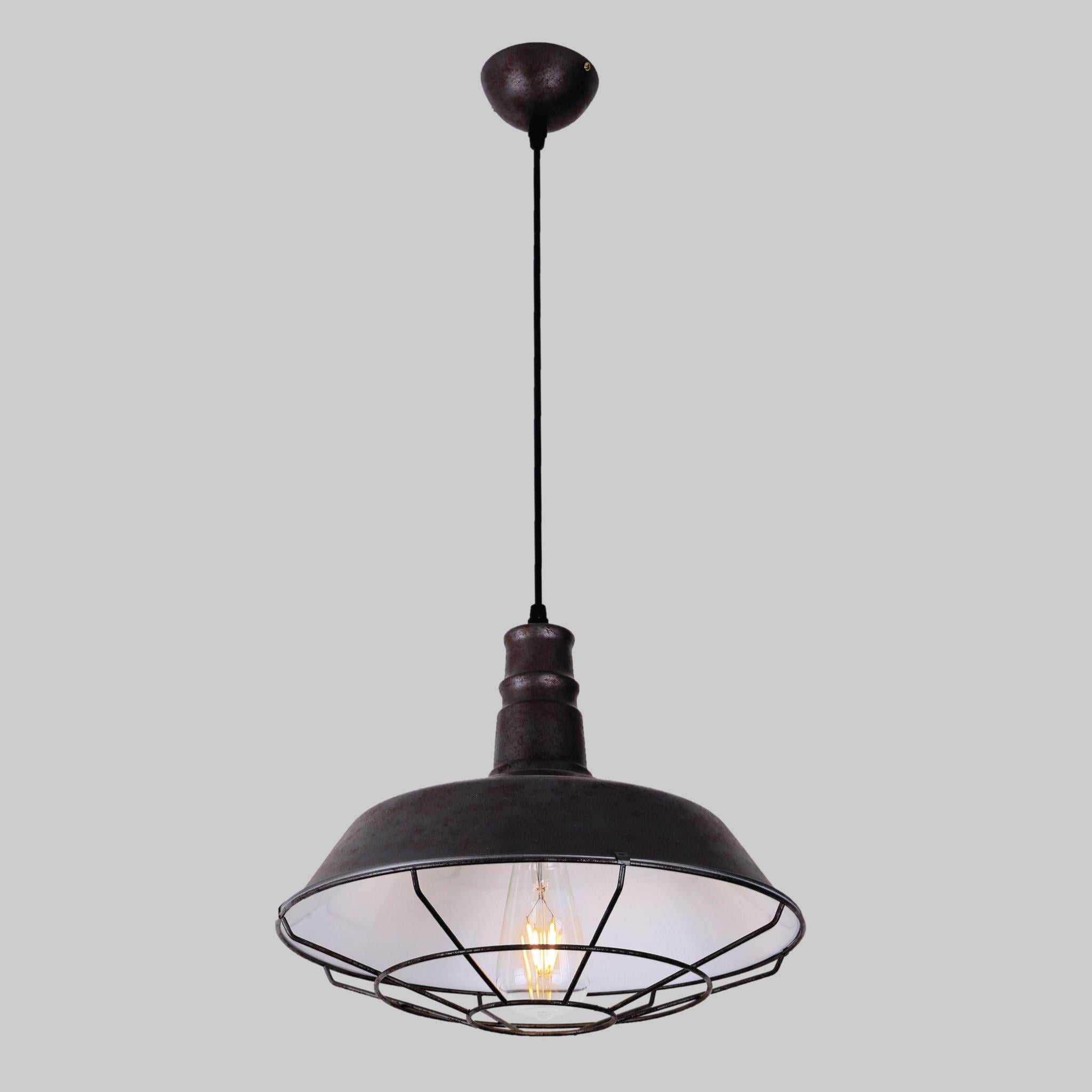 Люстра Lattice подвесная с решеткой 20 см Графитовый