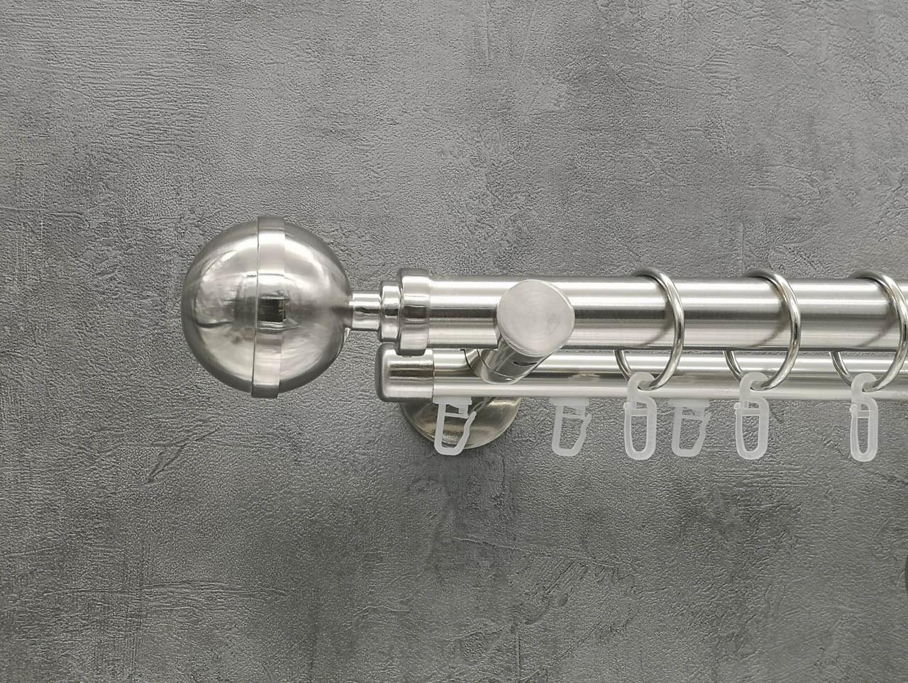 Карниз Quadrum Калисто гладкая/импрессионная штанга двойной универсальный 25/19 мм 200 см Сталь (46977467)