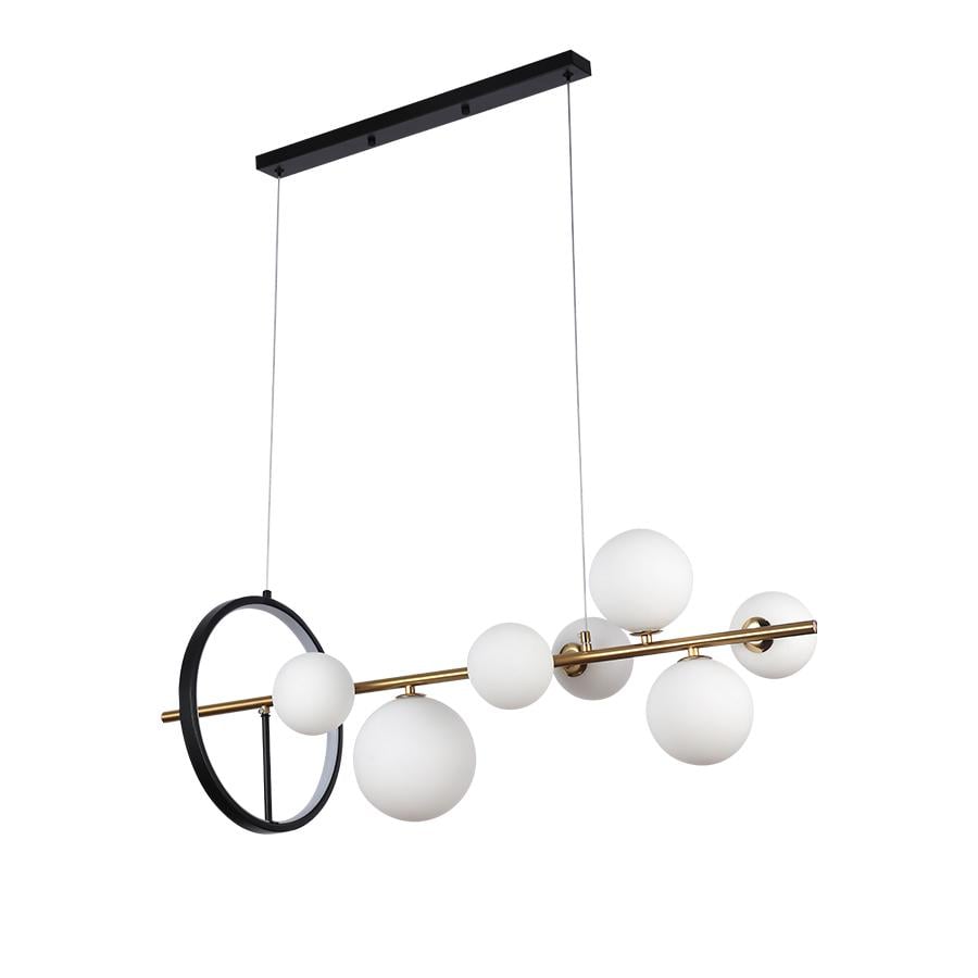 Люстра молекула подвесная Levistella 918LP267-7 GAB/WH плафоны белые Черный/Бронза