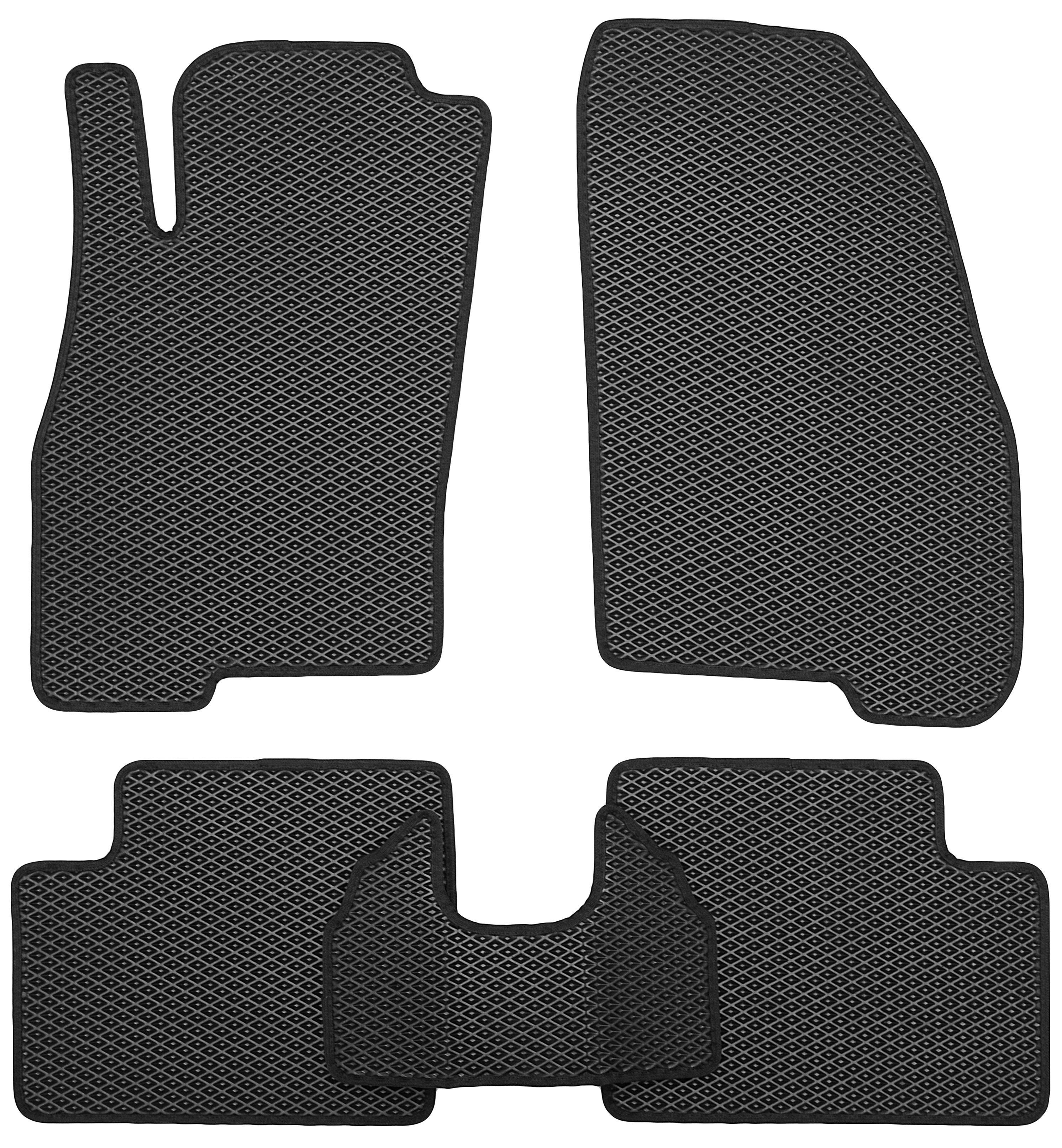 Коврики в салон Kinetic для Fiat Grande Punto/Punto '05-14 EVA-полимерные Черный