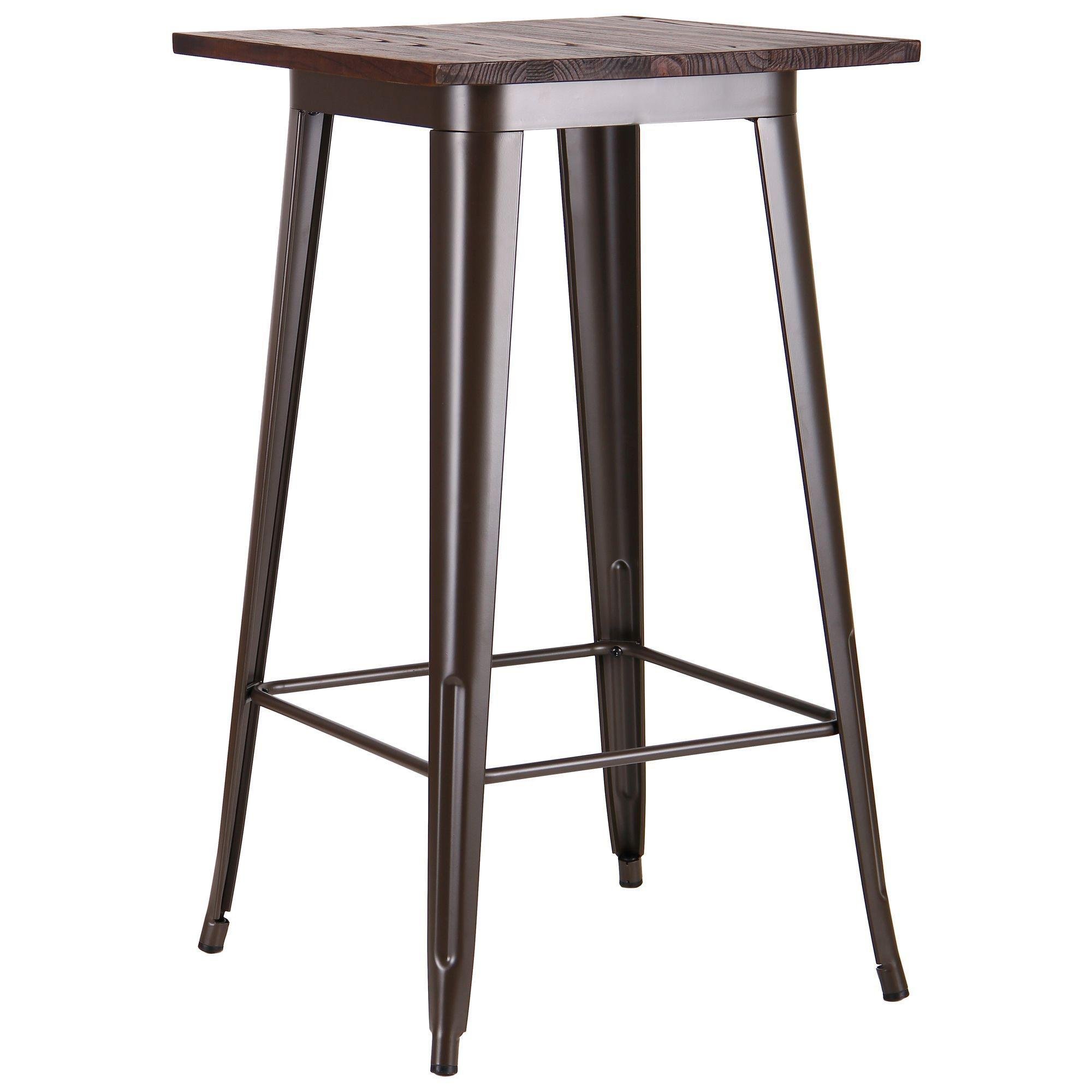 Стіл обідній квадратний AMF Slash з дерева Гевея та нержавіючої сталі 600х600 мм Кавовий/Чорний (521114) - фото 2 Стіл обідній квадратний AMF Slash з дерева Гевея та нержавіючої сталі 600х600 мм Кавовий/Чорний (521114) - фото 2