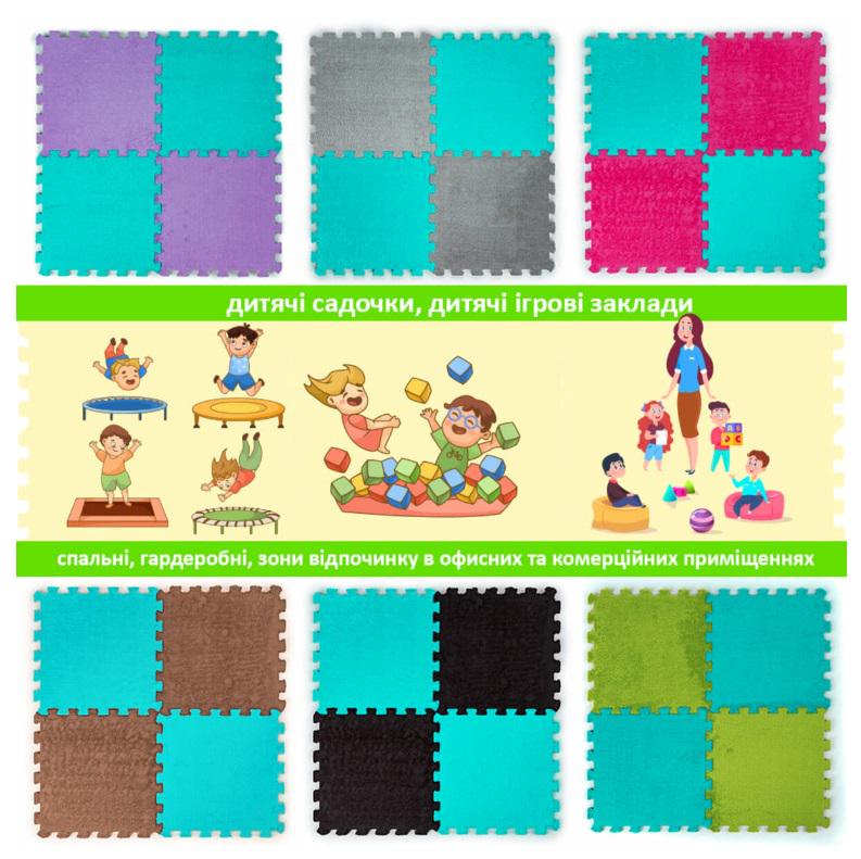 Коврик-пазл плюшевый Sticker Wall SW-00002088 30х30х1 см Мятный (27051100) - фото 2 Коврик-пазл плюшевый Sticker Wall SW-00002088 30х30х1 см Мятный (27051100) - фото 2