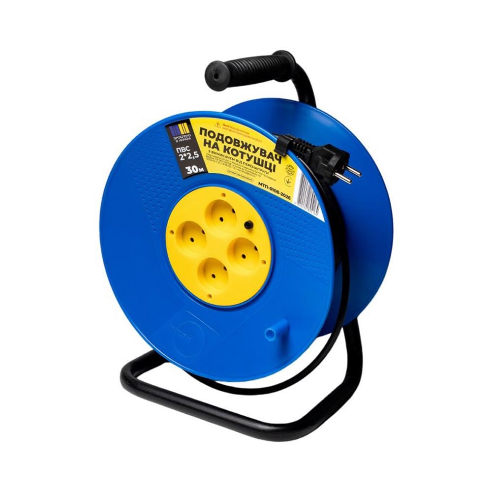 Удлинитель на катушке МЕГАтек ПВС с выключателем от перенапряжения 30 м 2х2,5 мм (24757547) Удлинитель на катушке МЕГАтек ПВС с выключателем от перенапряжения 30 м 2х2,5 мм (24757547)