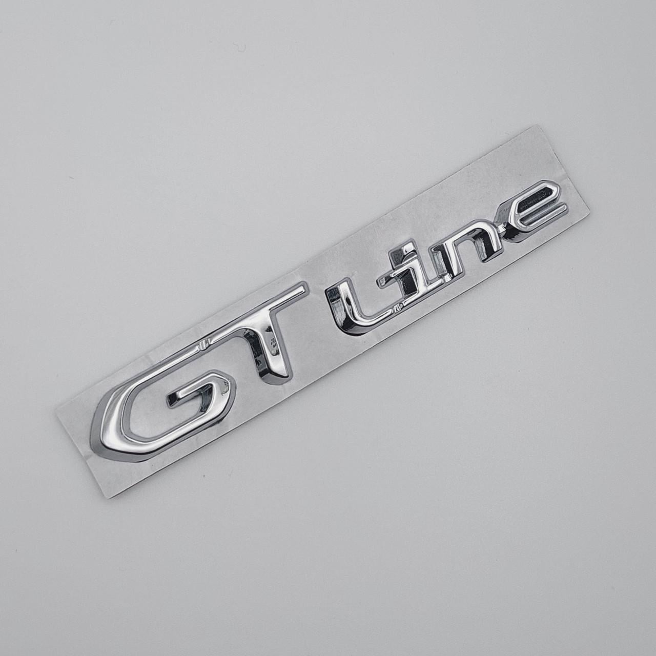 Эмблема надпись GT line металл Peugeot Хром глянцевый (1918179586)