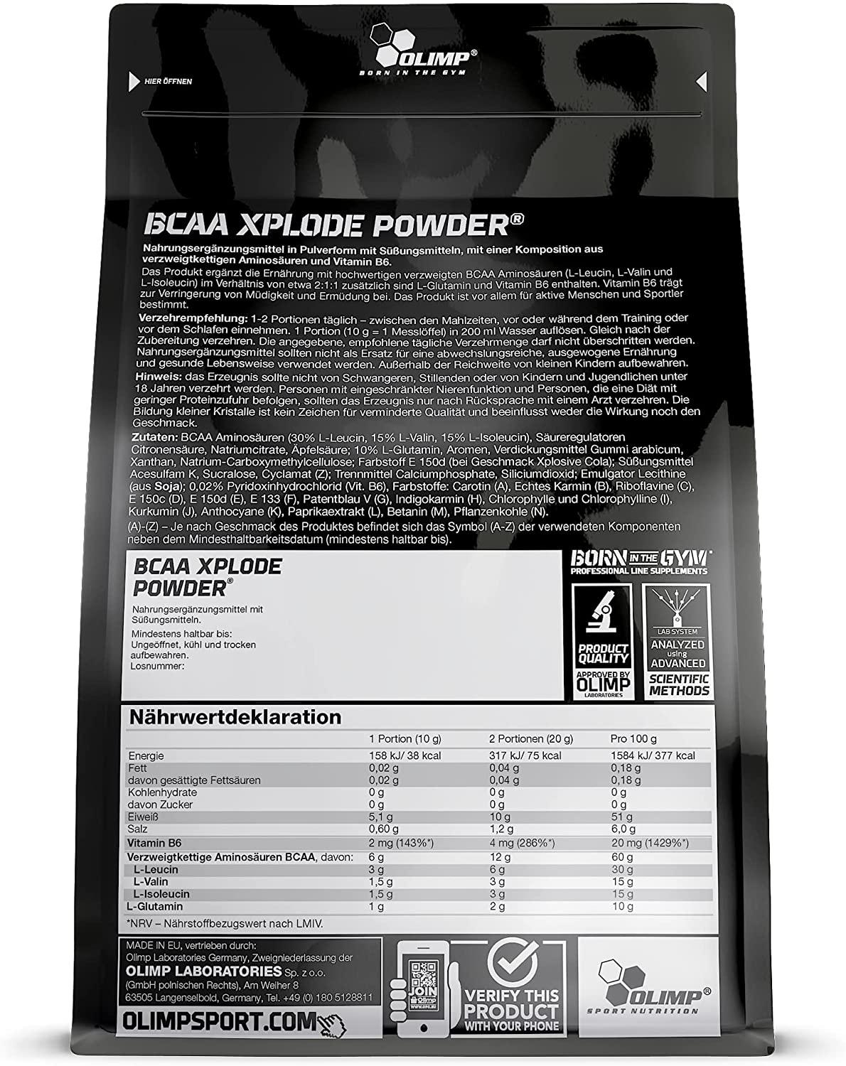 Аминокислоты BCAA XPLODE 1000 г Cola - фото 2