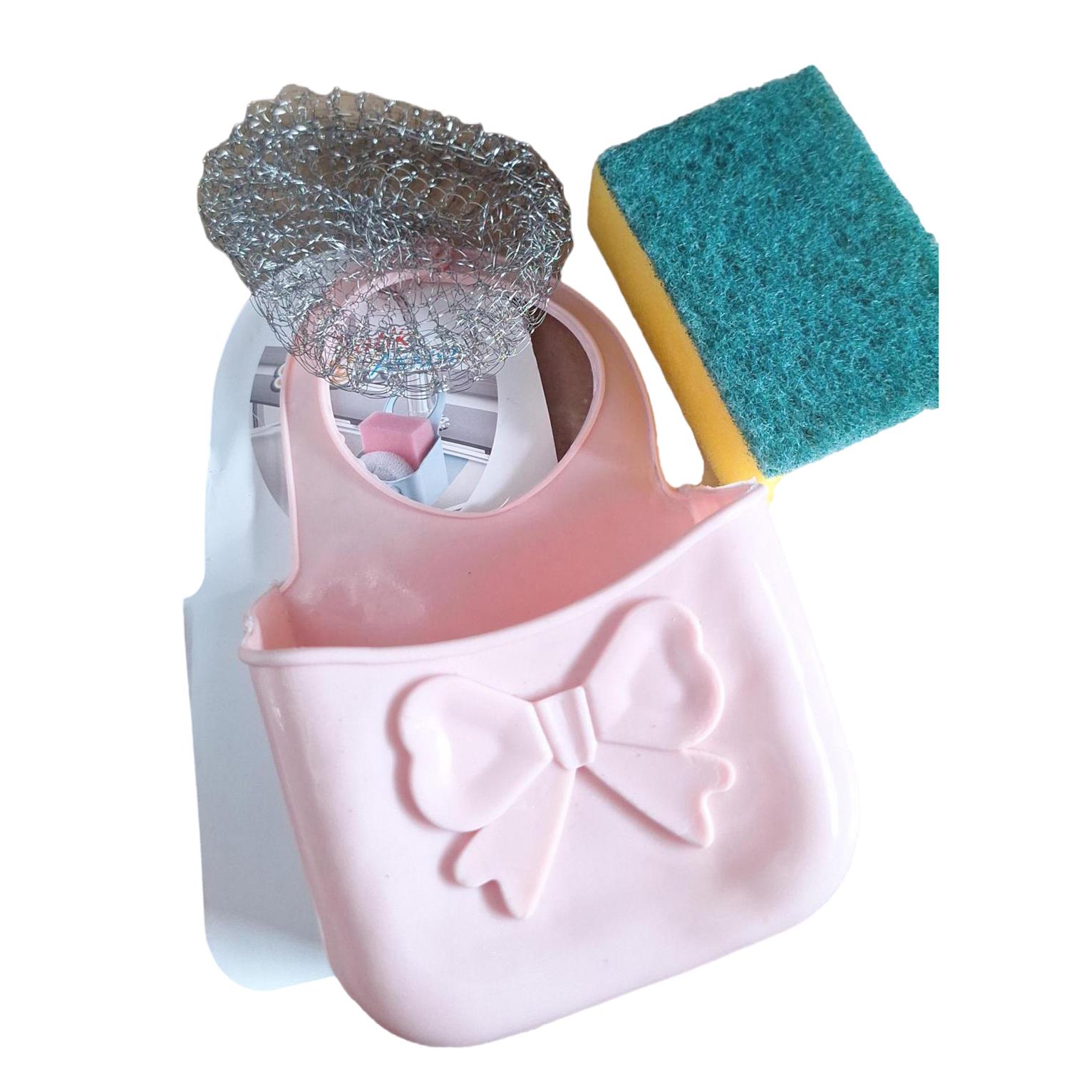 Карман-держатель силиконовый подвесной с губкой для мытья посуды и скребком (87109) - фото 3 Карман-держатель силиконовый подвесной с губкой для мытья посуды и скребком (87109) - фото 3