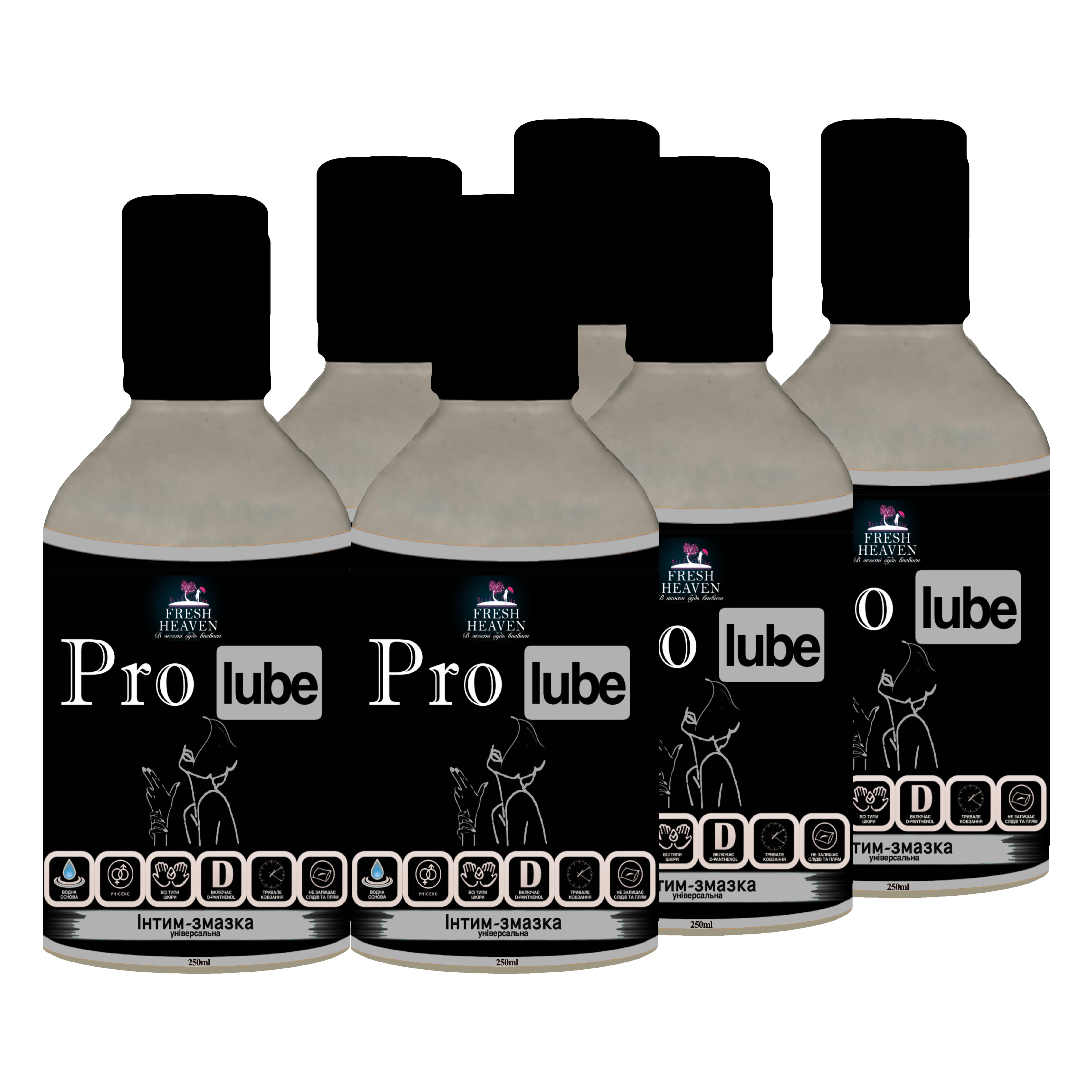 Интим-смазка унисекс Fresh Heaven Pro Lube Travel 250 мл 6 шт. (31800028)