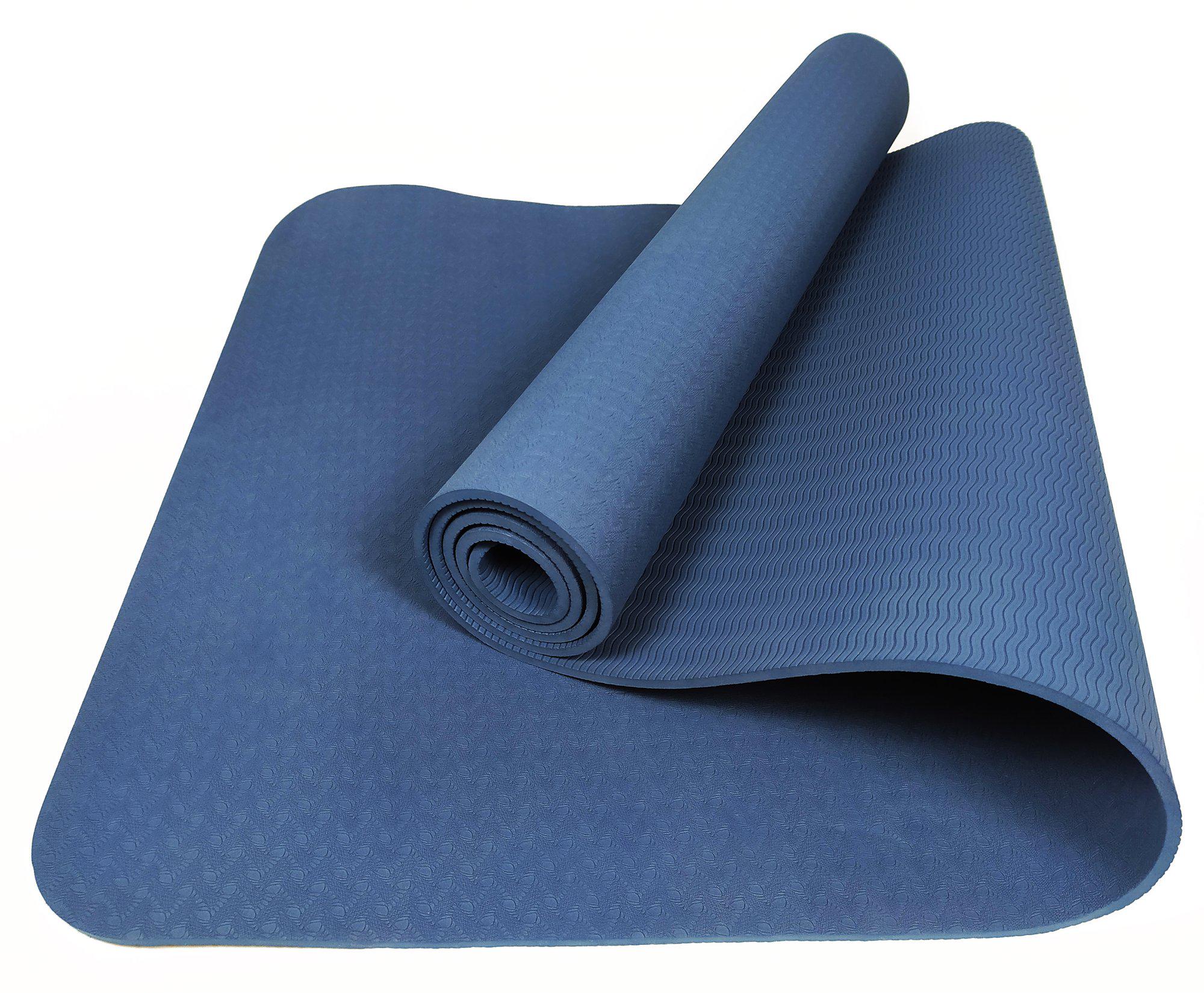Коврик для йоги TPE EasyFit ECO-Friendly 6 мм однослойный Синий - фото 2
