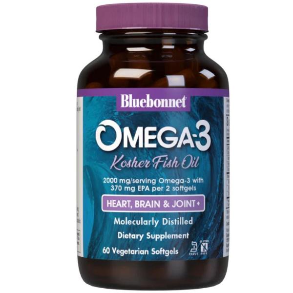 Омега 3 Bluebonnet Nutrition Omega 3 Kosher Fish Oil 60 вег. капс. (000021590) - фото 1