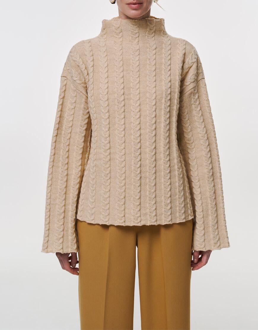 Светр KOSY жіночий J.D.WOOL світлий бежевий XS-S