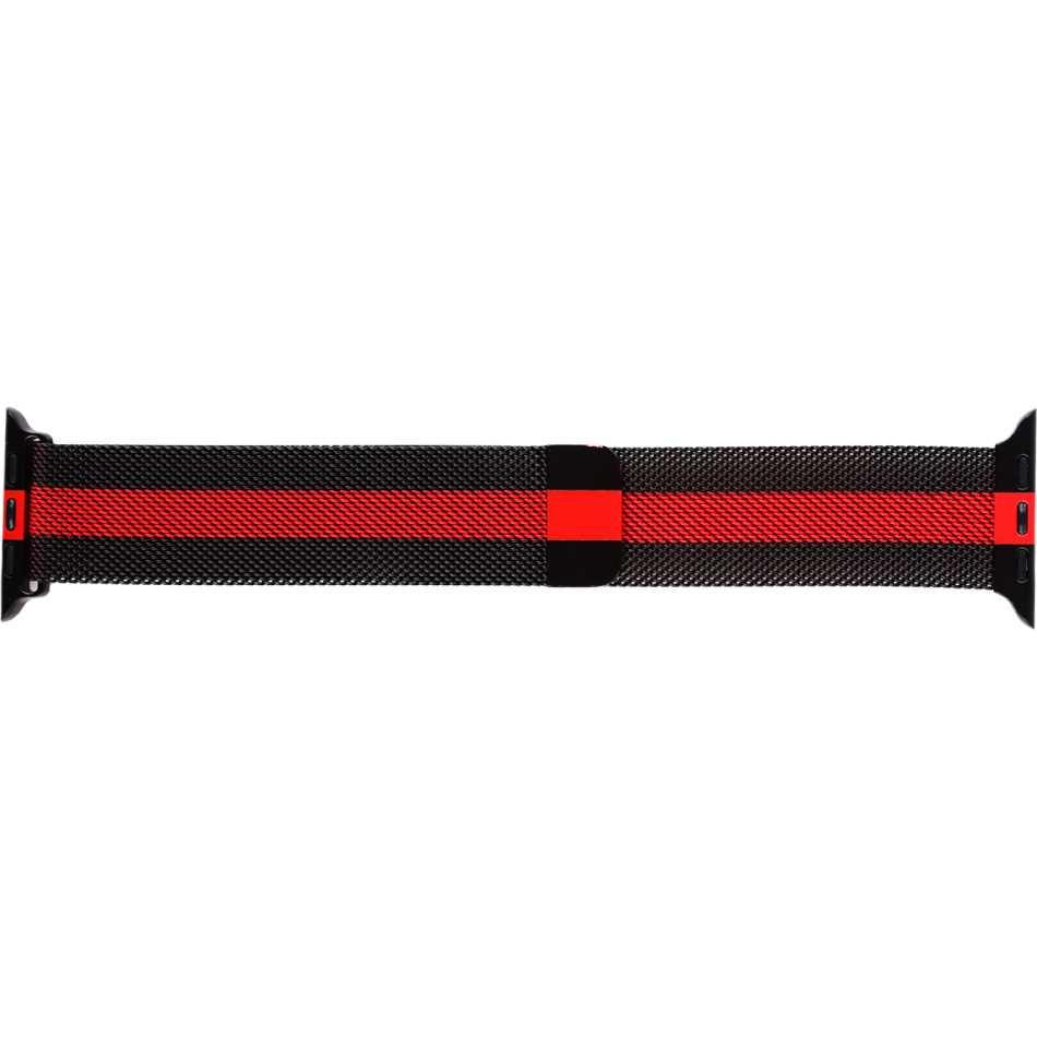 Металевий ремінець Apple Milanese Loop for Apple Watch 42/44/45/49 mm, Black/Red - фото 2