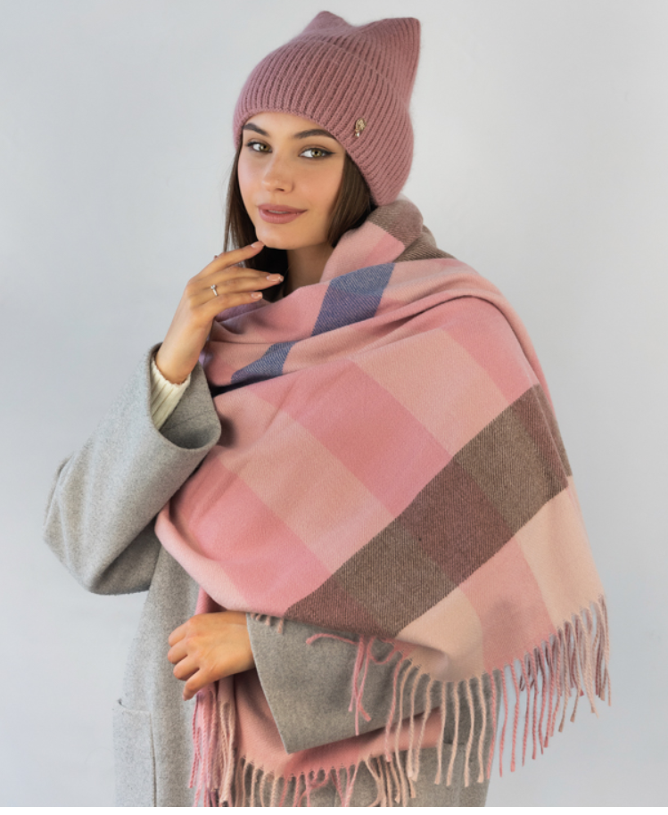 Комплект женский шапка и кашемировый палантин Braxton Асти (856W)