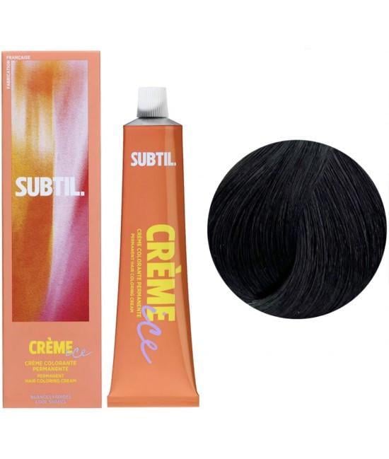 Краска для волос устойчивая Subtil Creme Permanent Hair Color 1 Черный 60 мл