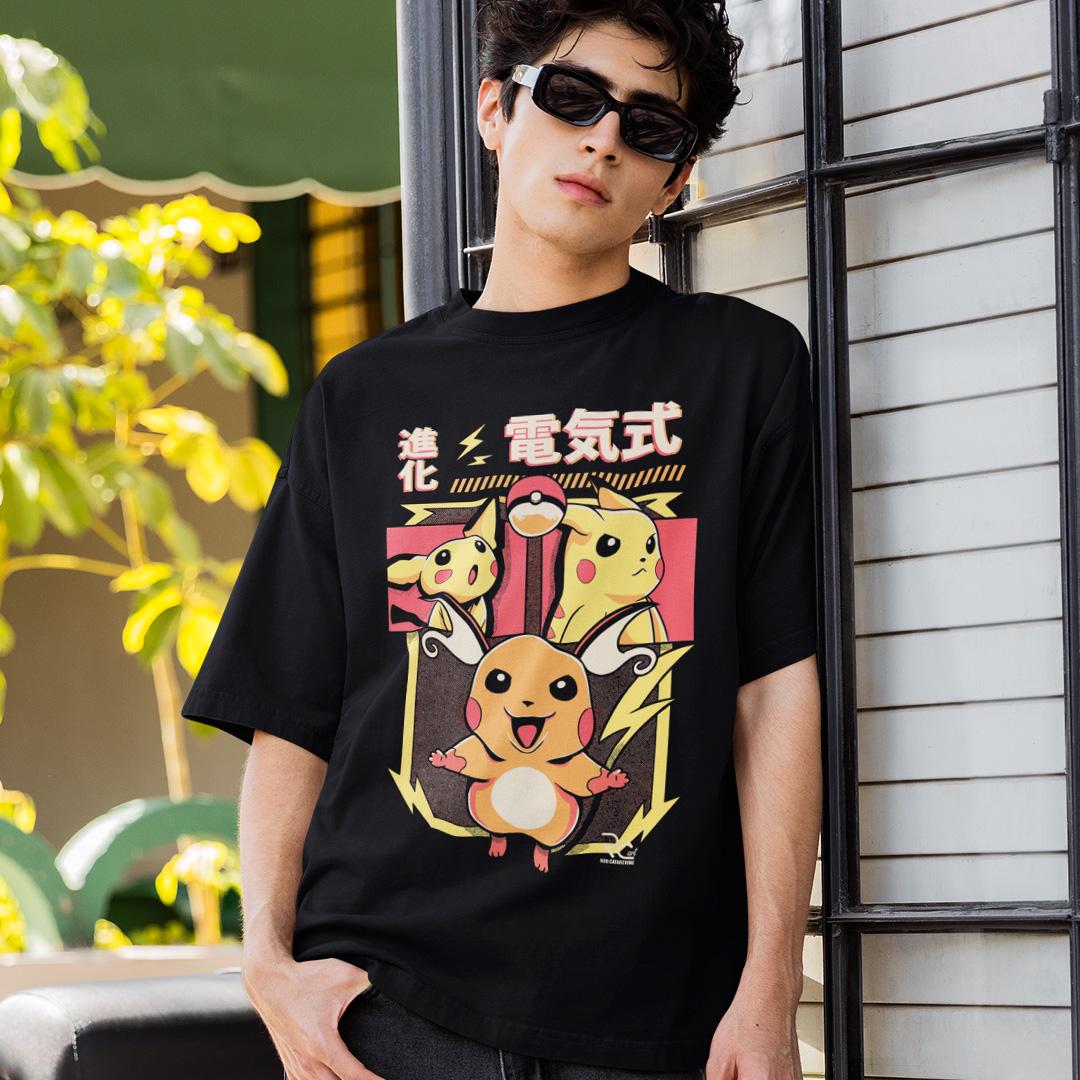 Футболка унісекс Pockemon Evolution Pikachu XS Чорний (0000011561)