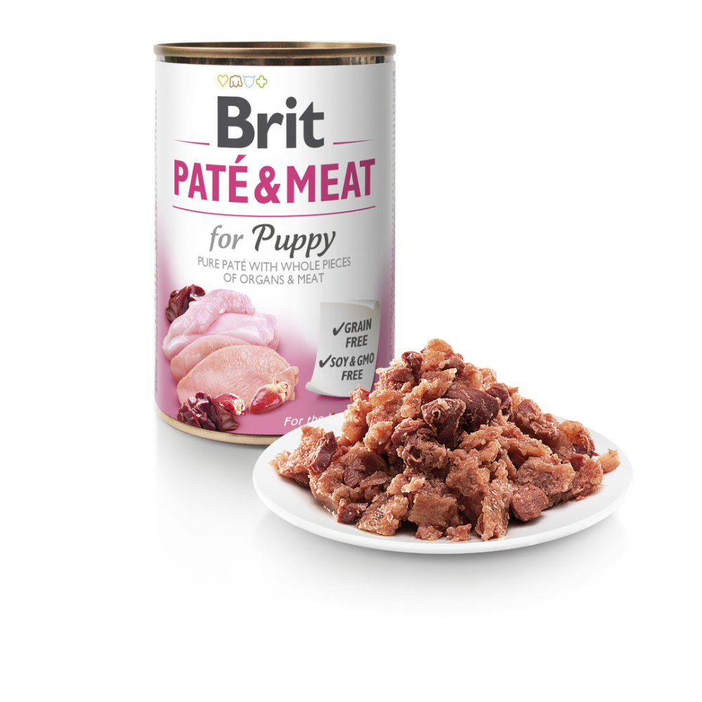 Вологий корм для цуценят Brit Pate & Meat Chicken 400 г курка та індичка - фото 2