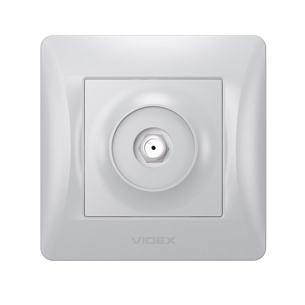 Розетка Videx Binera TV SAT одинарна телевізійна Срібний шовк