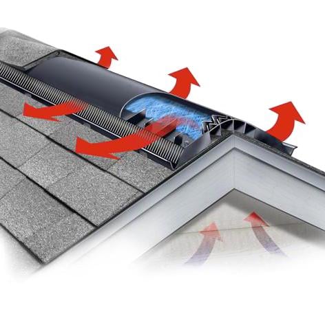 Коньковий аератор Aquaizol 1,22 м.п. для бітумної черепиці 9005 Чорний - фото 7