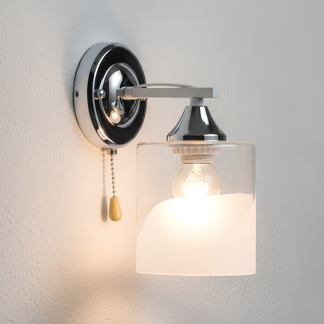 Бра Valeso с полупрозрачным плафоном под лампу Е27 Белый/Хром (B K2258/1W WT+CH)