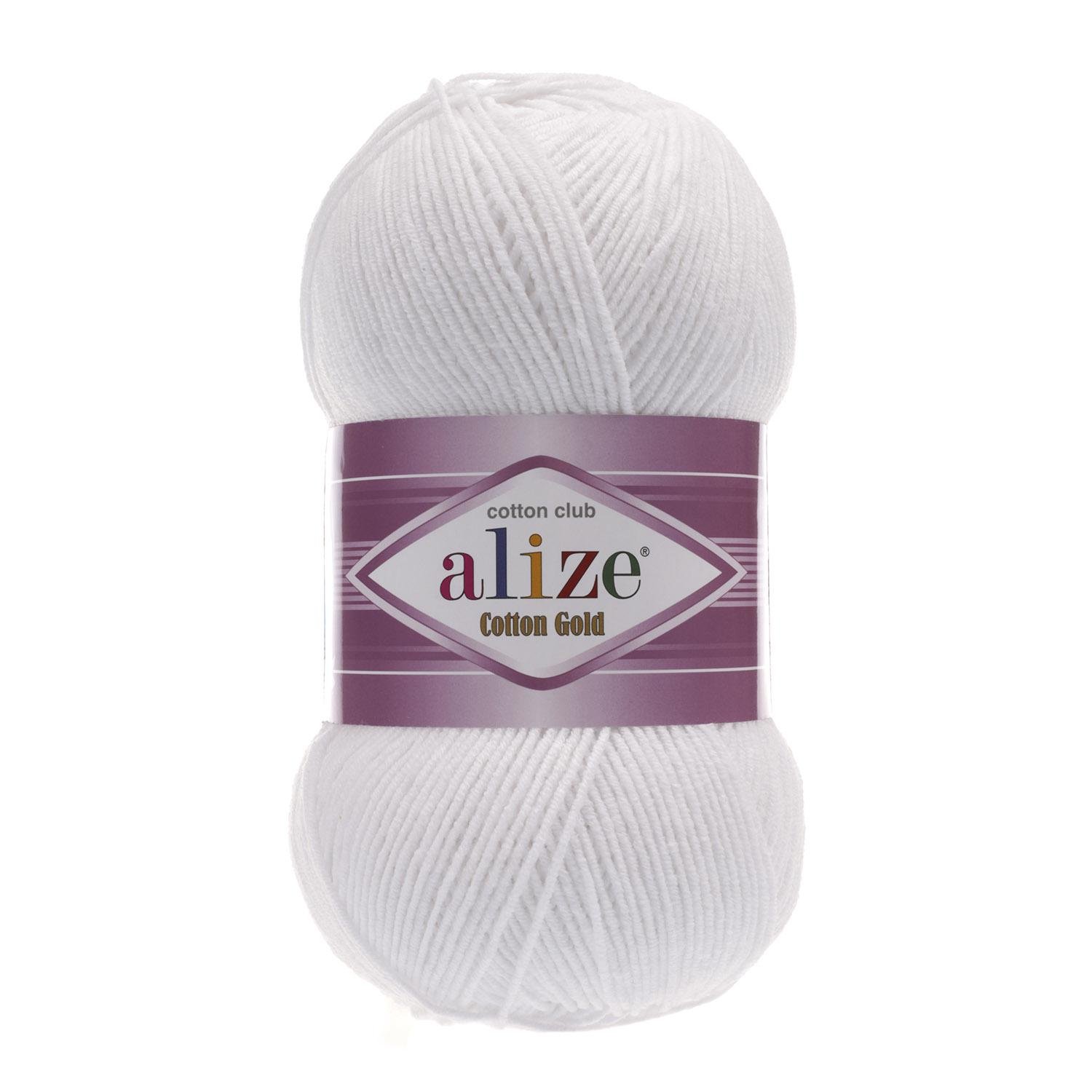 Пряжа Alize Cotton Gold 55 Білий (6135)