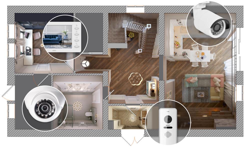 Відеодомофон 7" ARNY AVD-708 2Mpx з детектором руху і записом відео White (270363) - фото 5