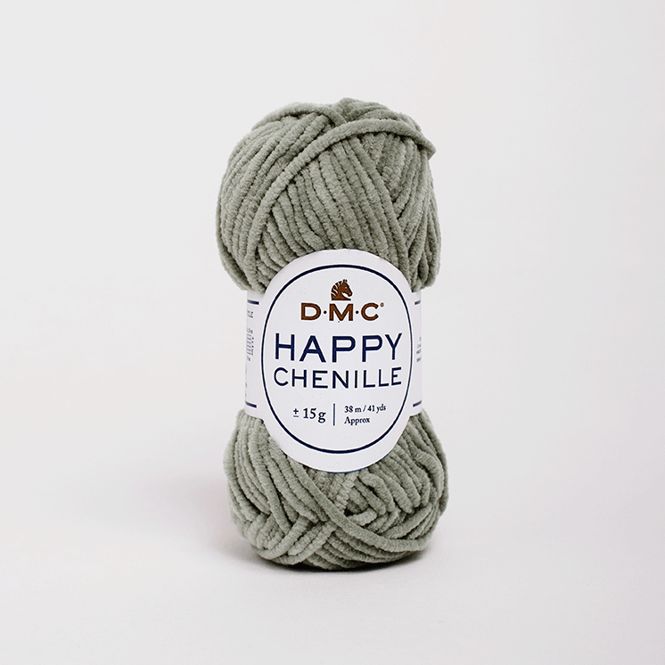 Пряжа велюровая DMC Happy Chenille 23 серо-зеленый (2605)