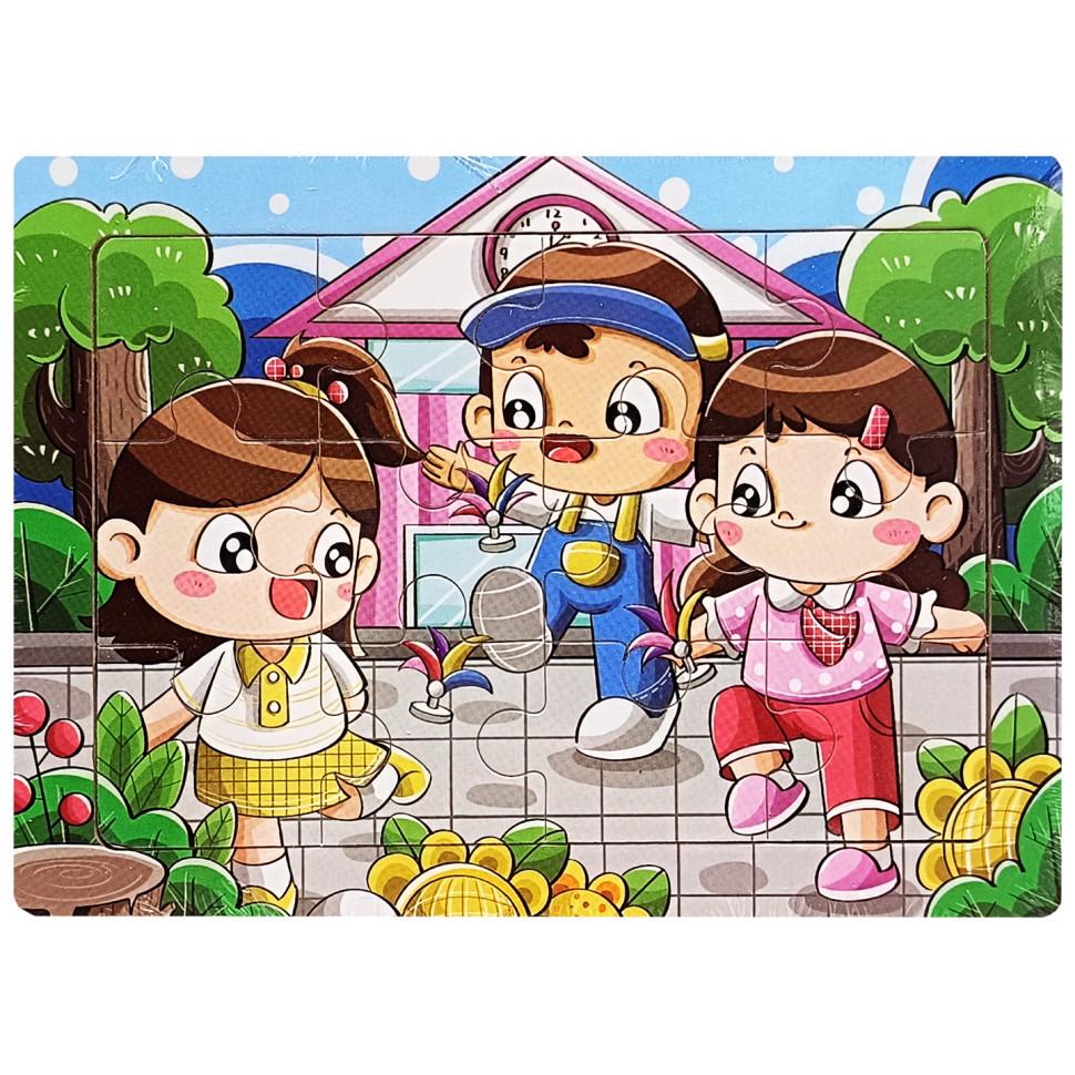 Пазл-вкладиш дерев'яний дитячий Весела гра MD 1343-17 12 ел. (RLT52773)