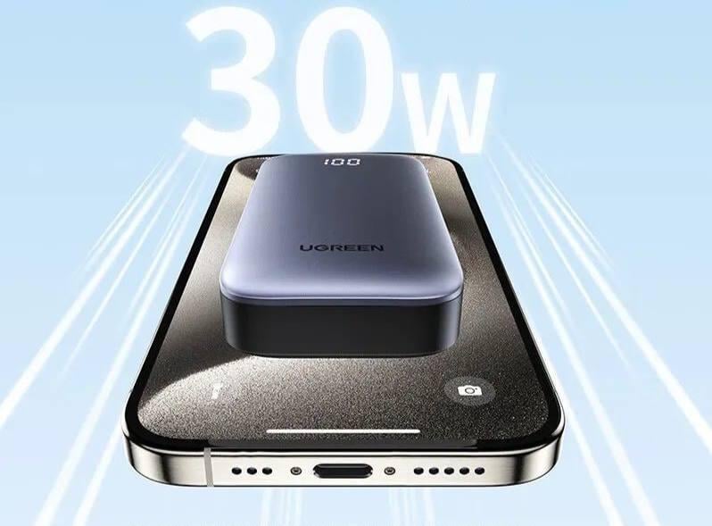 Повербанк Ugreen PB502 10000 mah 30W со сквозной зарядкой (26389494) - фото 6