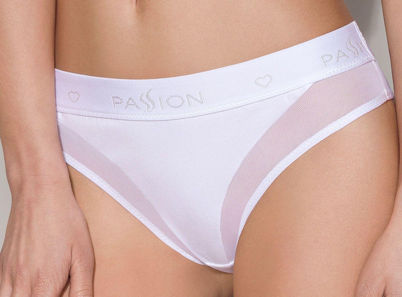 Трусики с прозрачной вставкой Passion PS002 M White