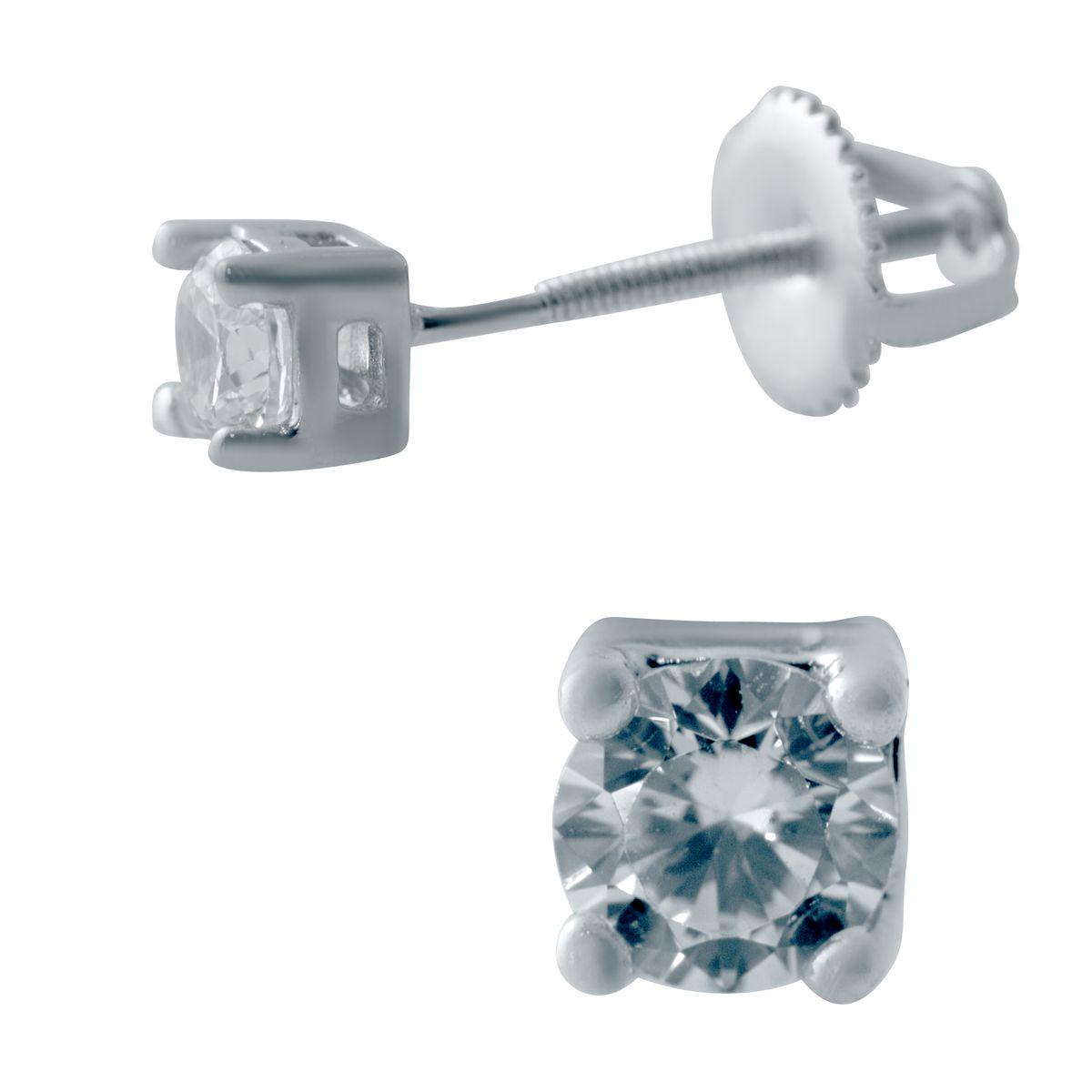 Серебряные серьги с фианитами (2042020)