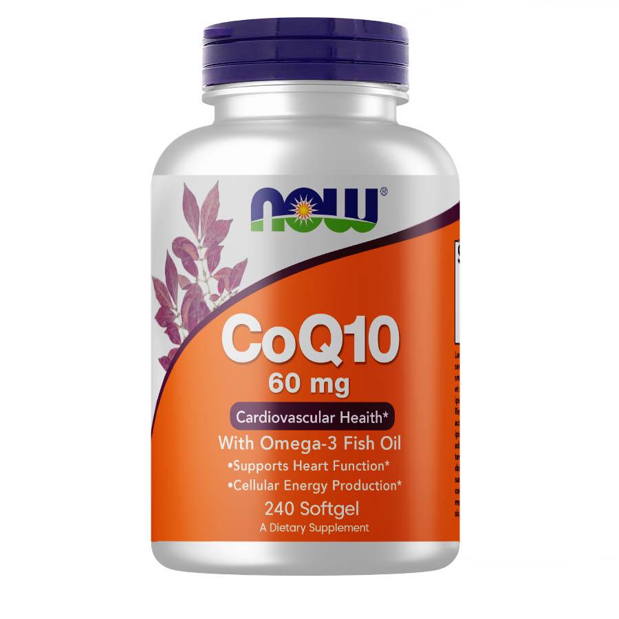 Натуральная добавка NOW CoQ-10 60 мг with Omega-3 Fish Oil 240 капс. (4465)