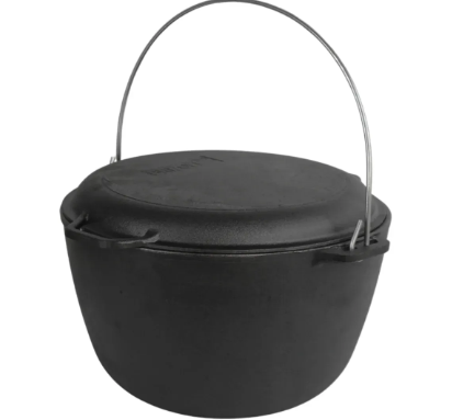 Котел чугунный туристический Brizoll с чугунной крышкой-сковородой 10 л (KT10-2) - фото 1