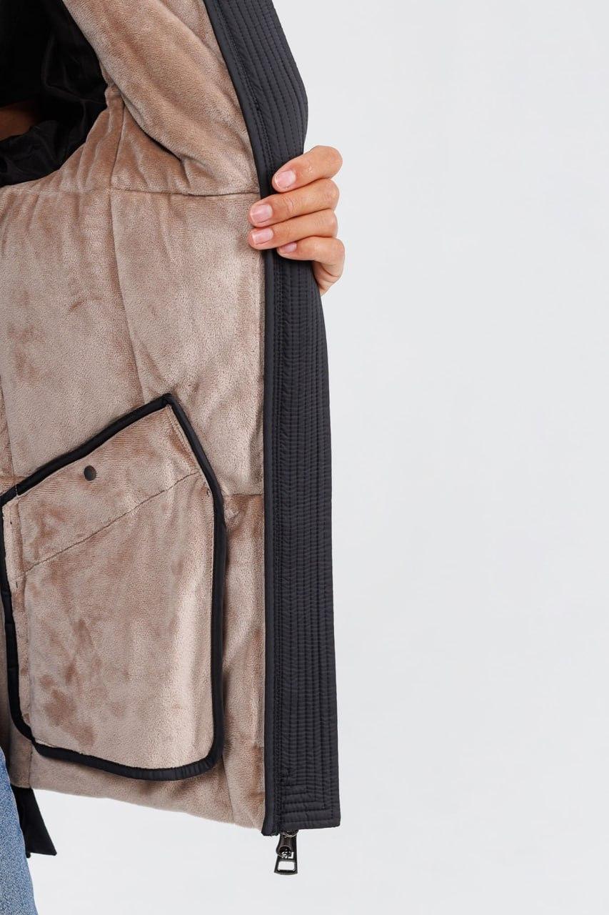 Куртка жіноча 236a на флісі р. 50 Чорний - фото 6 Куртка жіноча 236a на флісі р. 50 Чорний - фото 6