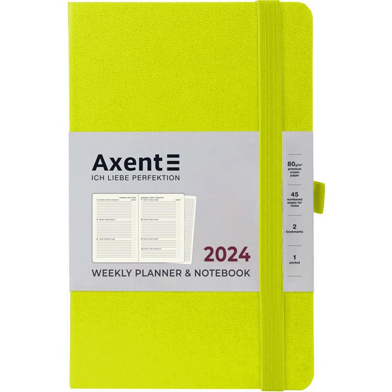 Еженедельник 2024 Axent Partner Strong 125х195 мм 96 л Лимонный (8505-24-60-A)
